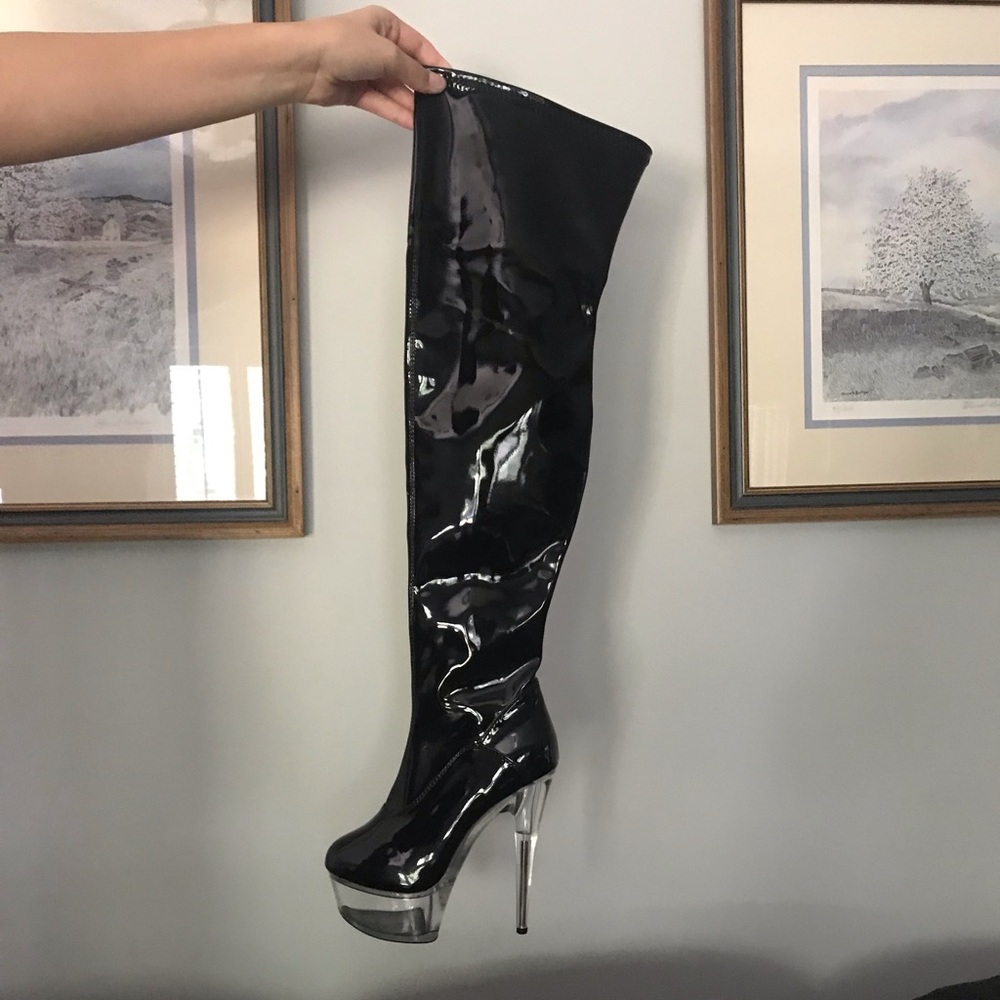 Size 6 black pleaser stripper heels